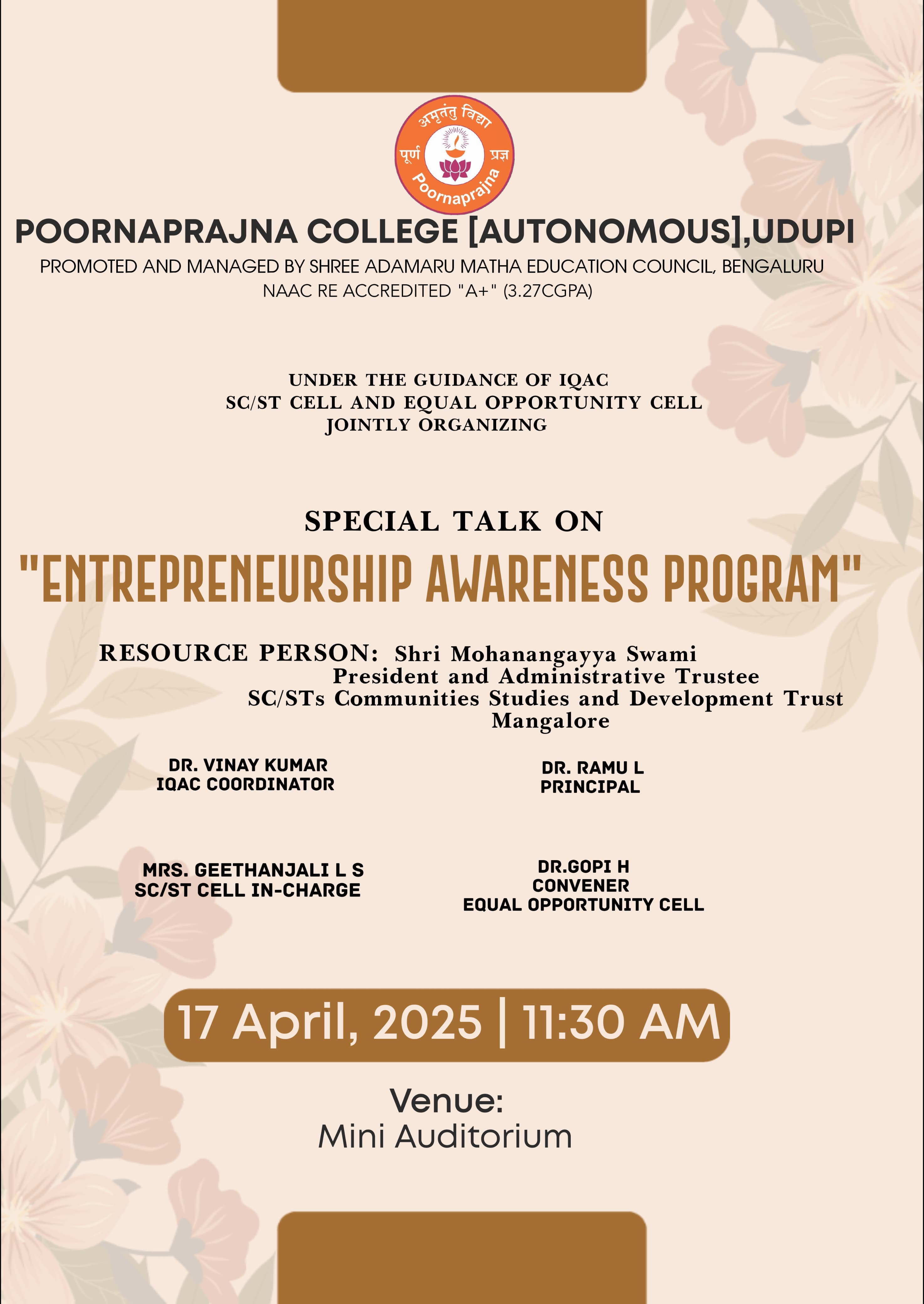 ENTREPRENURSHIP AWARENESS PROGRAM