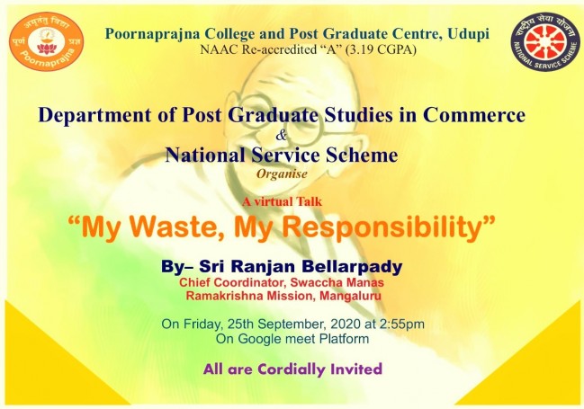 A Virtual Talk MY WASTE, MY RESPONSIBILITY