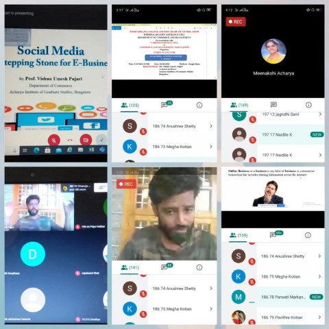 A Virtual Lecture on  Social Media - A stepping stone for E - Business