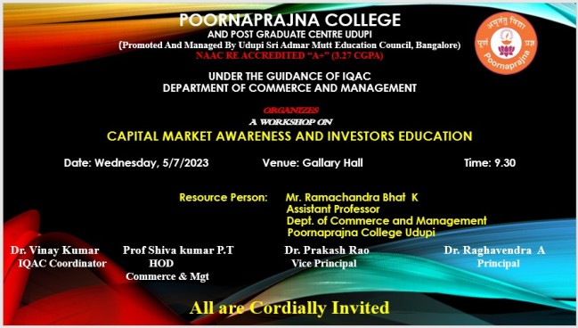 CAPITAL MARKET AWARENESS AND INVESTORS EDUCATION